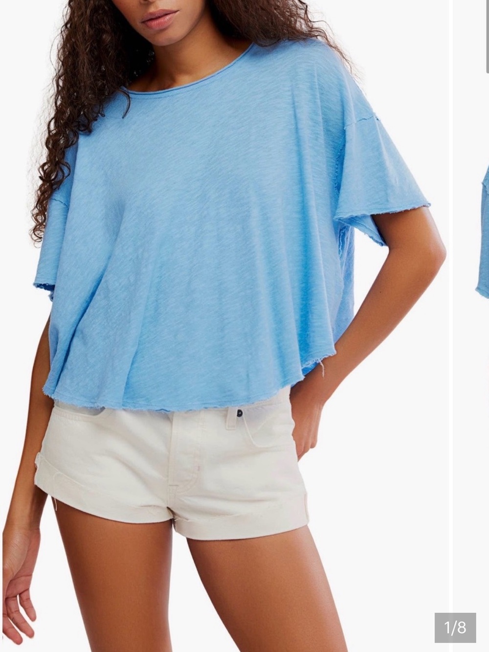 Free People Elsie Swing Tee in Blissful Blue - XS